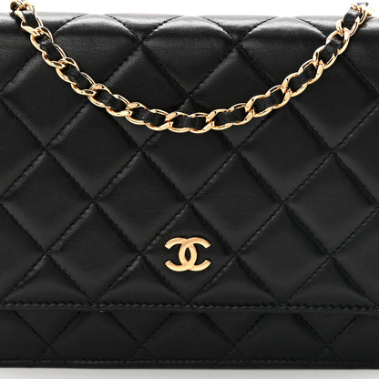 Chanel Lambskin Quilted Wallet On Chain WOC Black 9 of 12