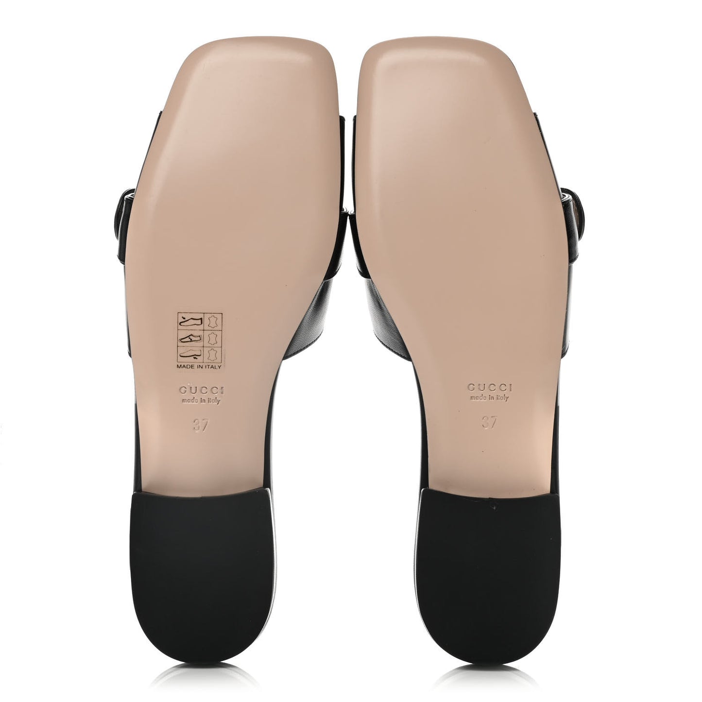 Malaga Kid GG Marmont Flat Slide Sandals 37 Black