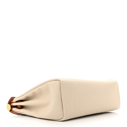 Hermes Military Toile Vache Hunter Herbag Zip Retourne 31 PM Beton Naturel 4 of 14