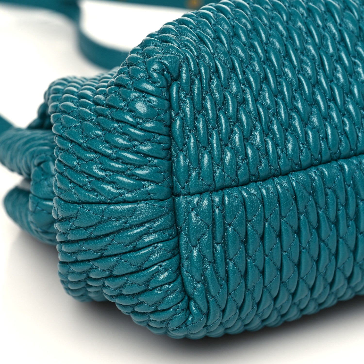 Bottega Veneta Lambskin Knit Small The Point Triangle Bag Mallard 7 of 9