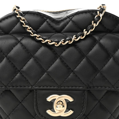 Chanel Lambskin Quilted CC In Love Heart Bag Black 8 of 11