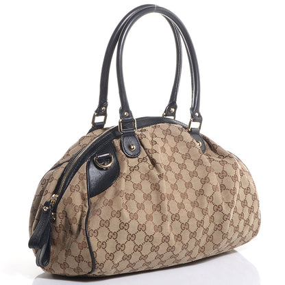 Gucci Monogram Medium Sukey Boston Bag Black 3 of 7