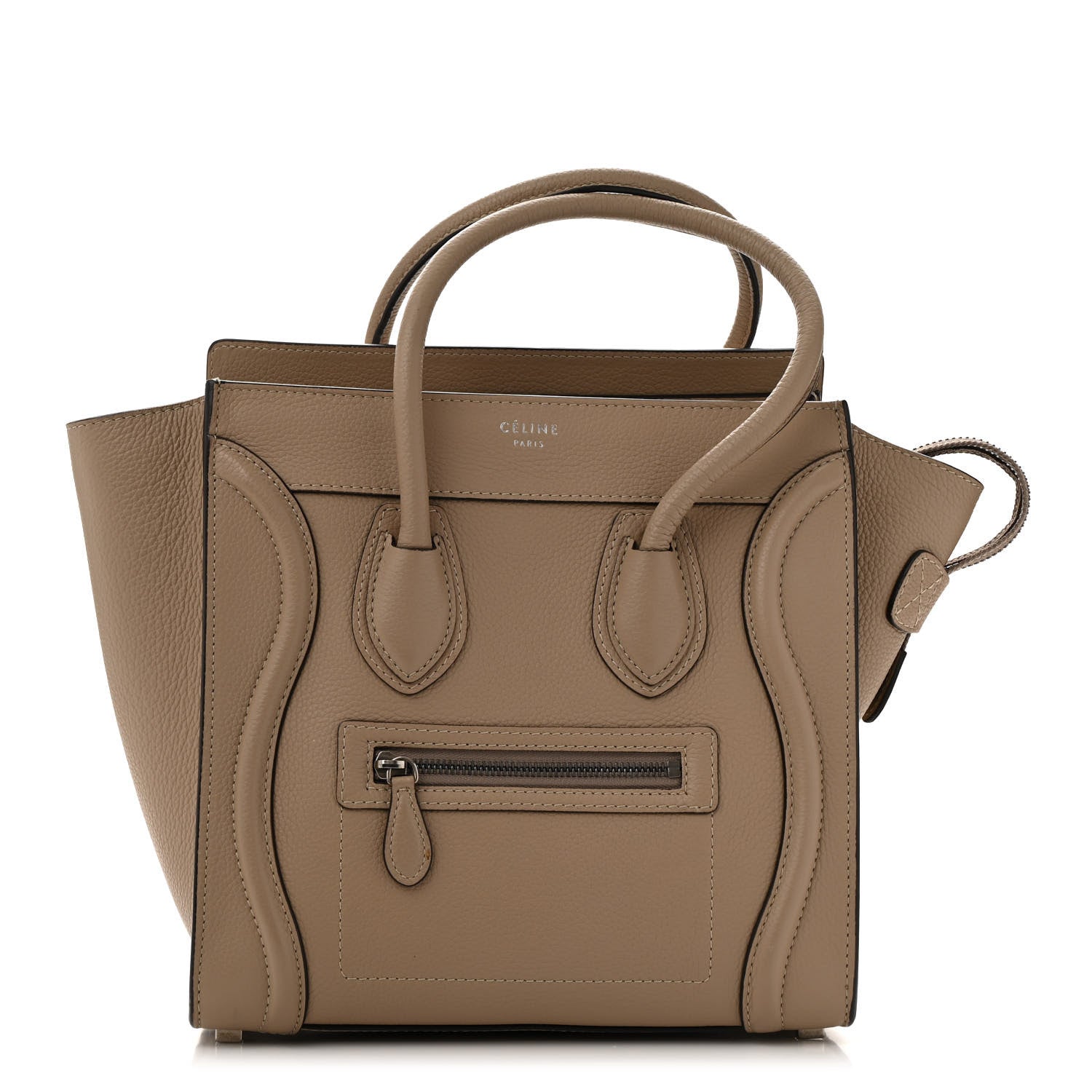 Celine Drummed Calfskin Micro Luggage Dune 1 of 12