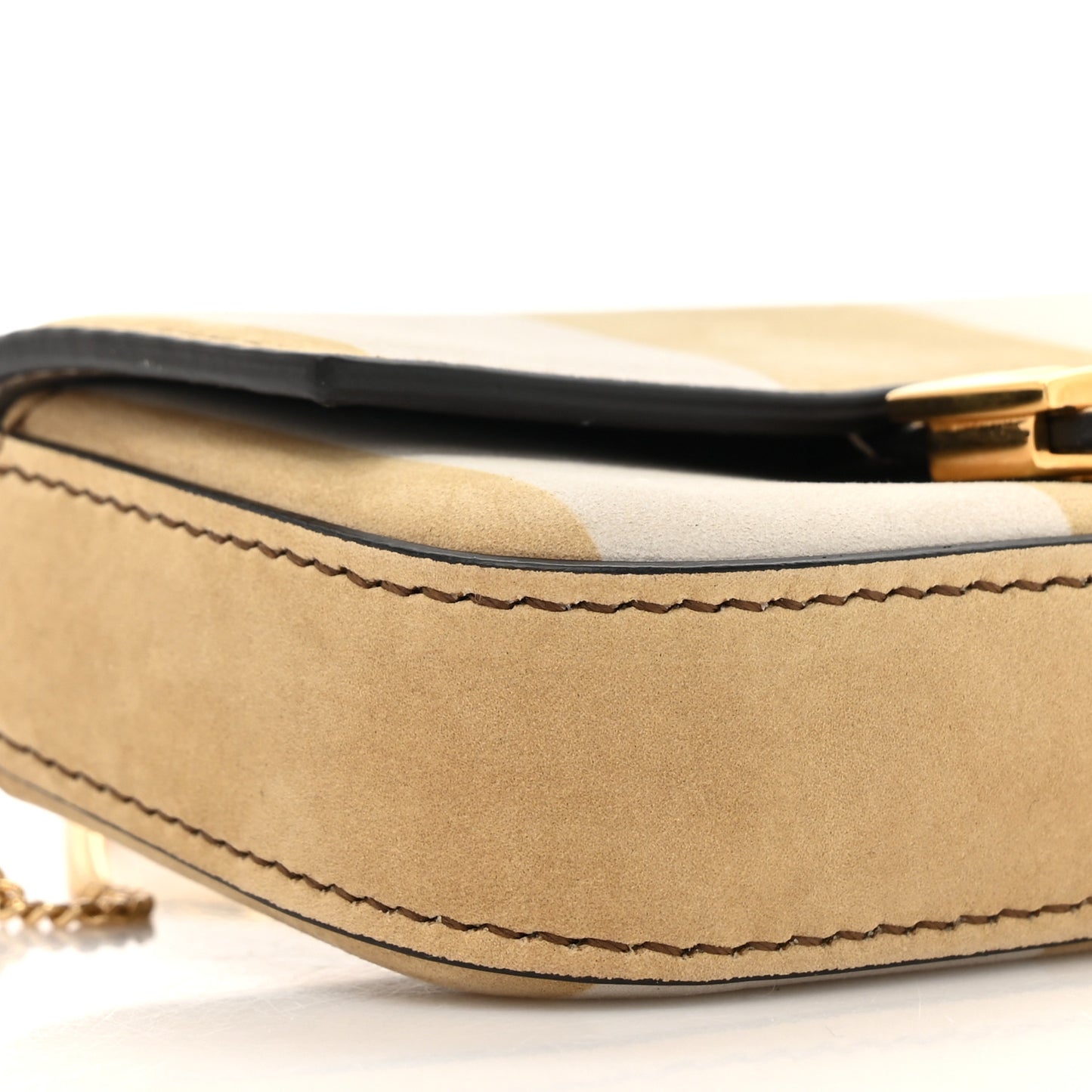 Nubuck Pequin Nano Baguette Charm Sand Tortora
