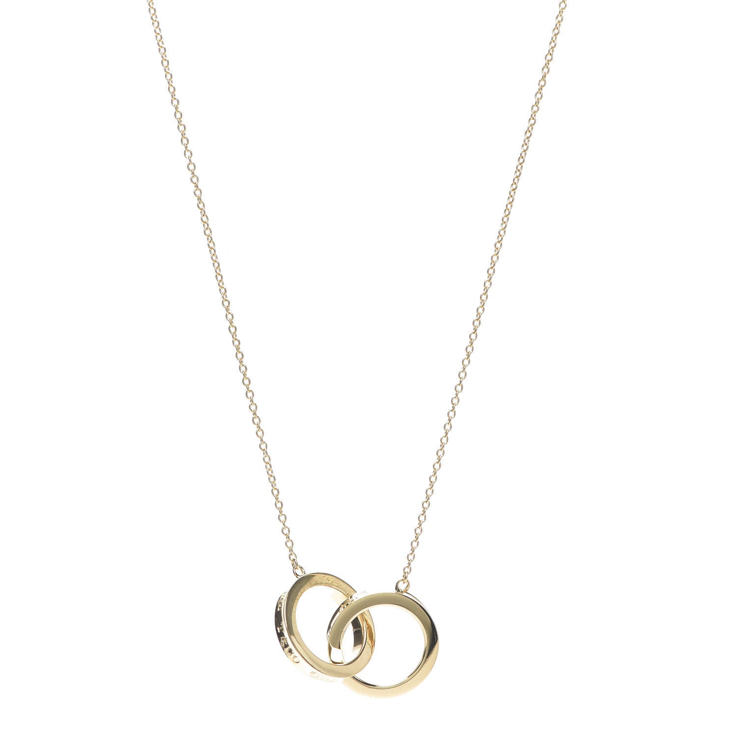 Tiffany 18K Yellow Gold 1837 Interlocking Circles Pendant Necklace 1 of 5
