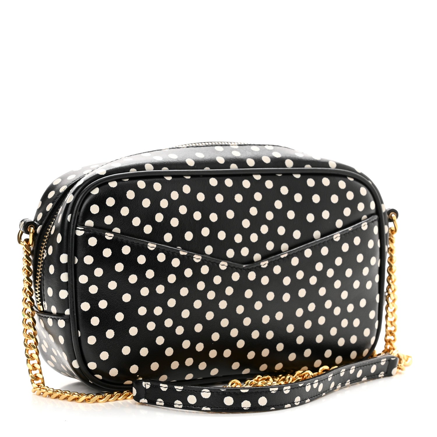 Saint Laurent Calfskin Printed Polka Dot Mini Lou Camera Bag Black Crema Soft 3 of 11