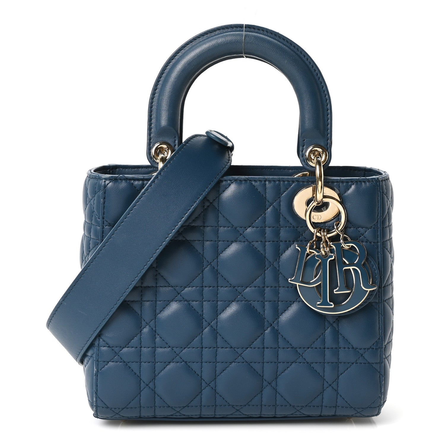 Christian Dior Lambskin Cannage Small My ABCDior Lady Dior Deep Ocean 1 of 10