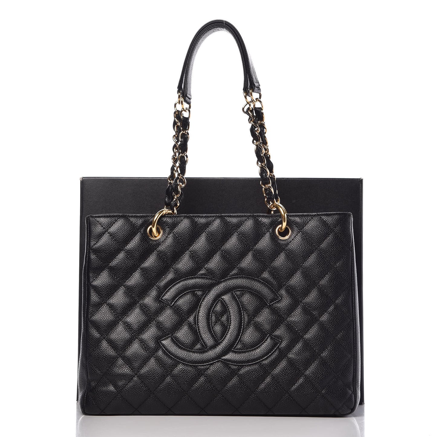 Caviar Quilted Grand Shopping Tote GST Black
