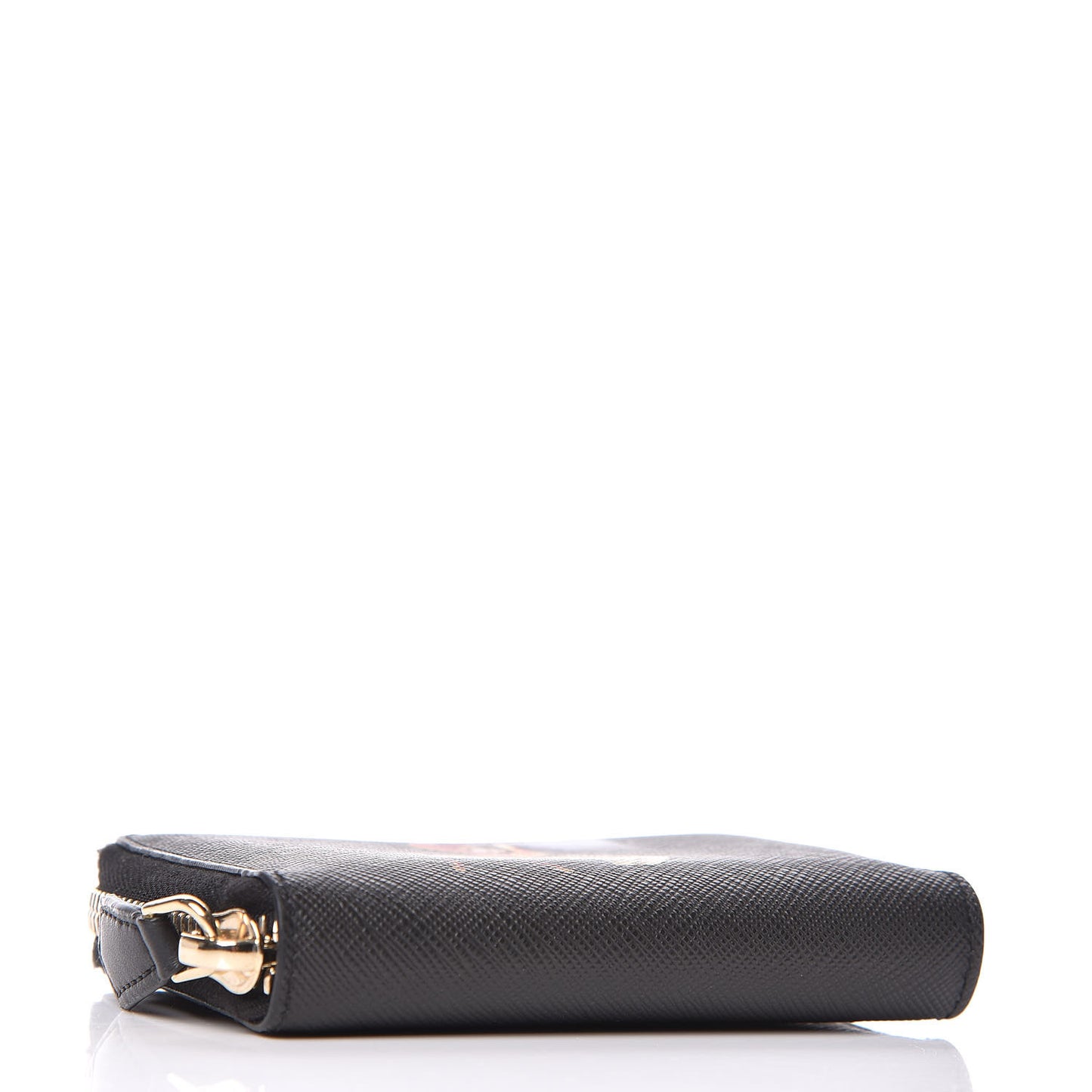 Textured Coated Canvas Iconic Bambi Print Mini Zip Wallet Black