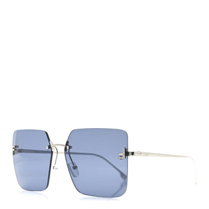 Fendi Metal Fendi First Crystal Sunglasses FE4082US Silver Blue 1 of 6