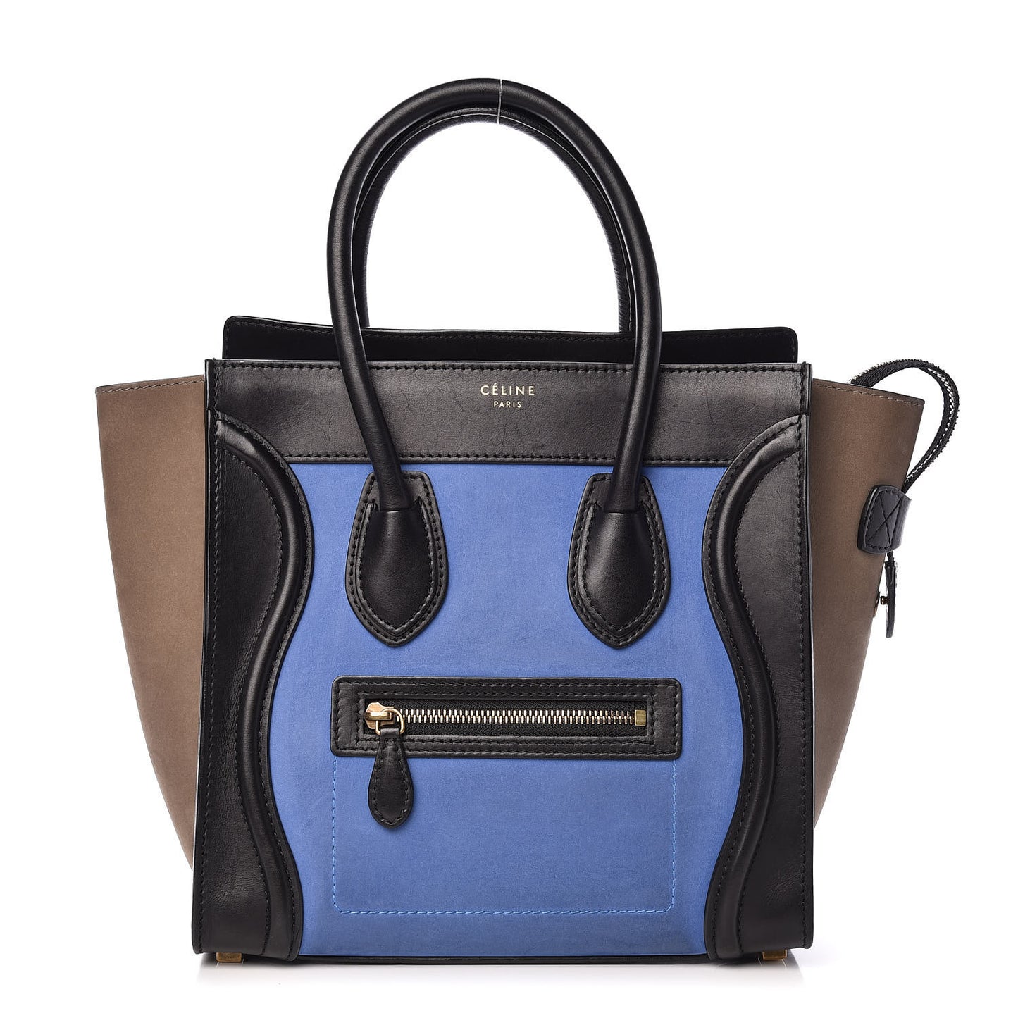 Calfskin Nubuck Suede Micro Tri-Color Luggage Blue