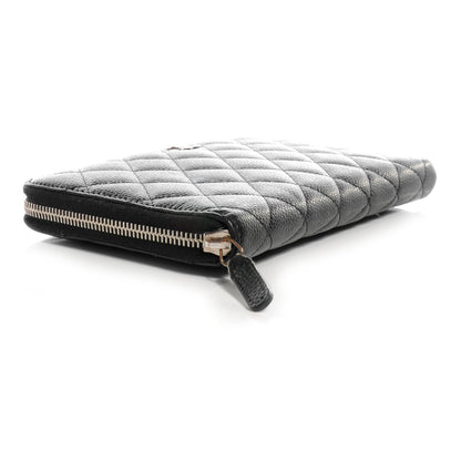 Chanel Caviar Quilted Large Zip Around Wallet Black 4 of 9