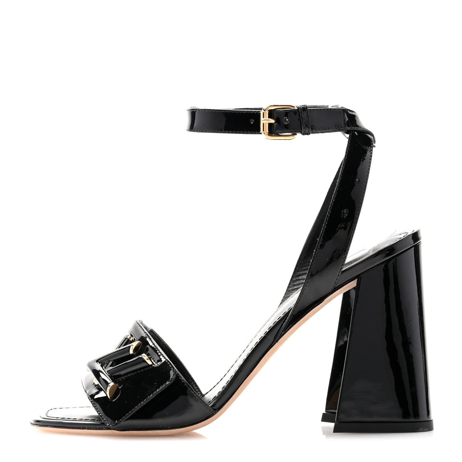 Louis Vuitton Patent Calfskin Shake Sandals 38.5 Black 1 of 11