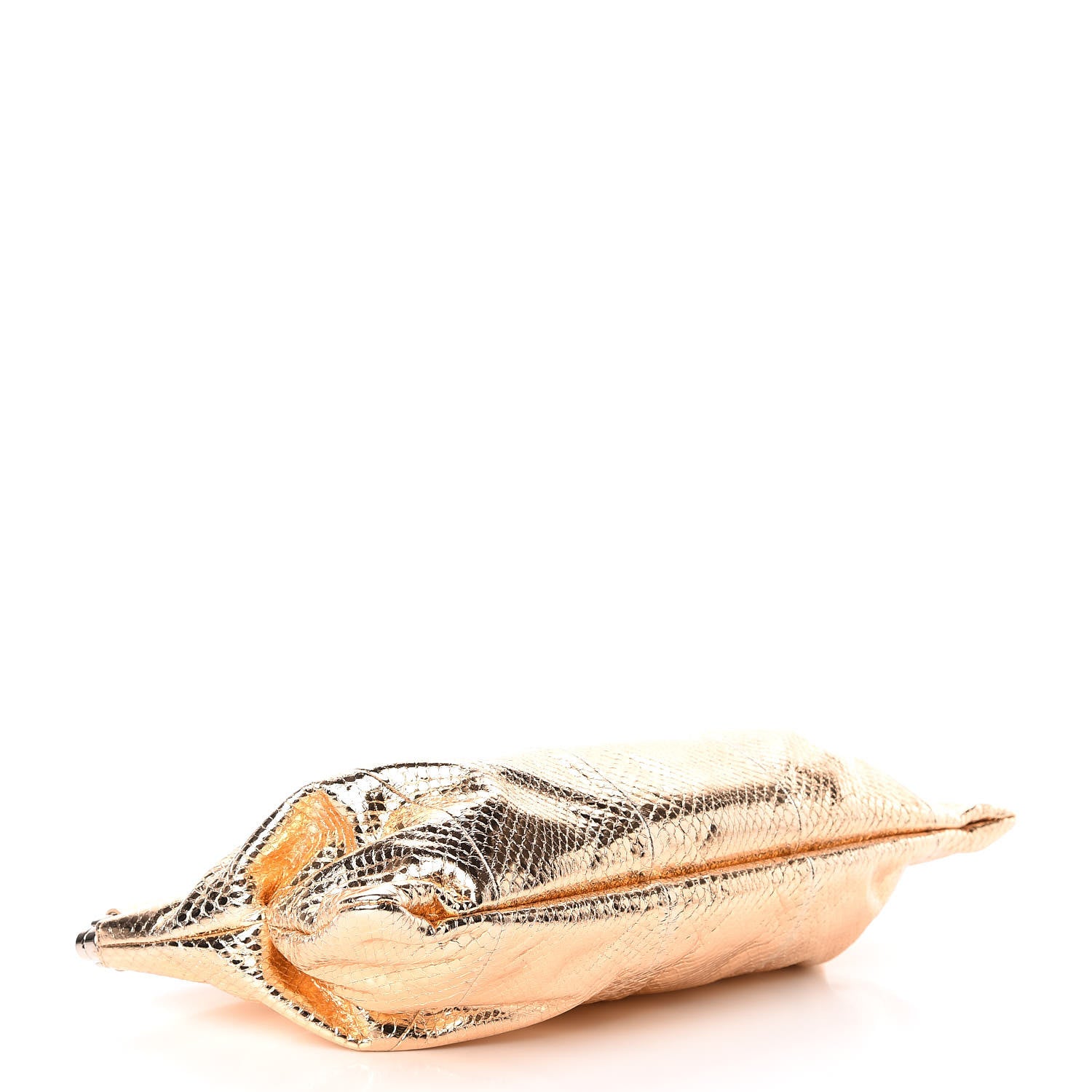 Jimmy Choo Metallic Watersnake Cadence Clutch Nude 4 of 11