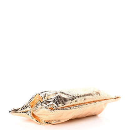 Jimmy Choo Metallic Watersnake Cadence Clutch Nude 4 of 11