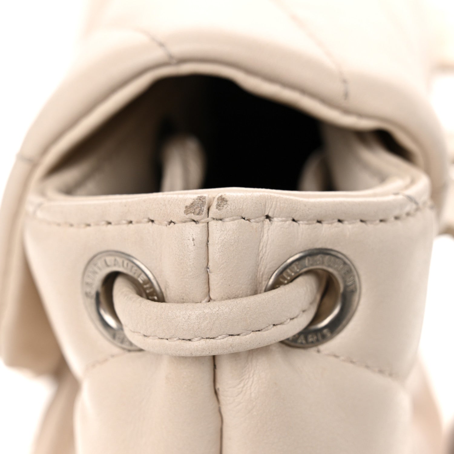 Saint Laurent Calfskin Y Quilted Monogram Small Loulou Backpack Cream Souffle 12 of 16