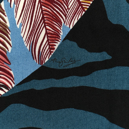 Hermes Cashmere Zebra Pegasus Pointe Triangle Scarf Bleu Bordeaux Beige 5 of 5