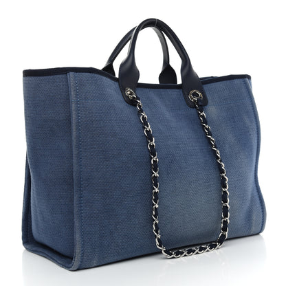 Chanel Canvas Medium Deauville Tote Blue 3 of 10