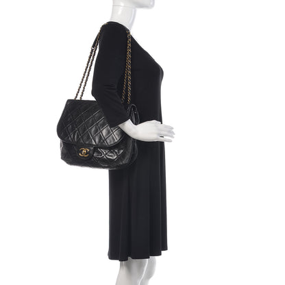 Chanel Aged Glazed Calfskin Quilted Large Bubble CC Flap Black 2 of 9