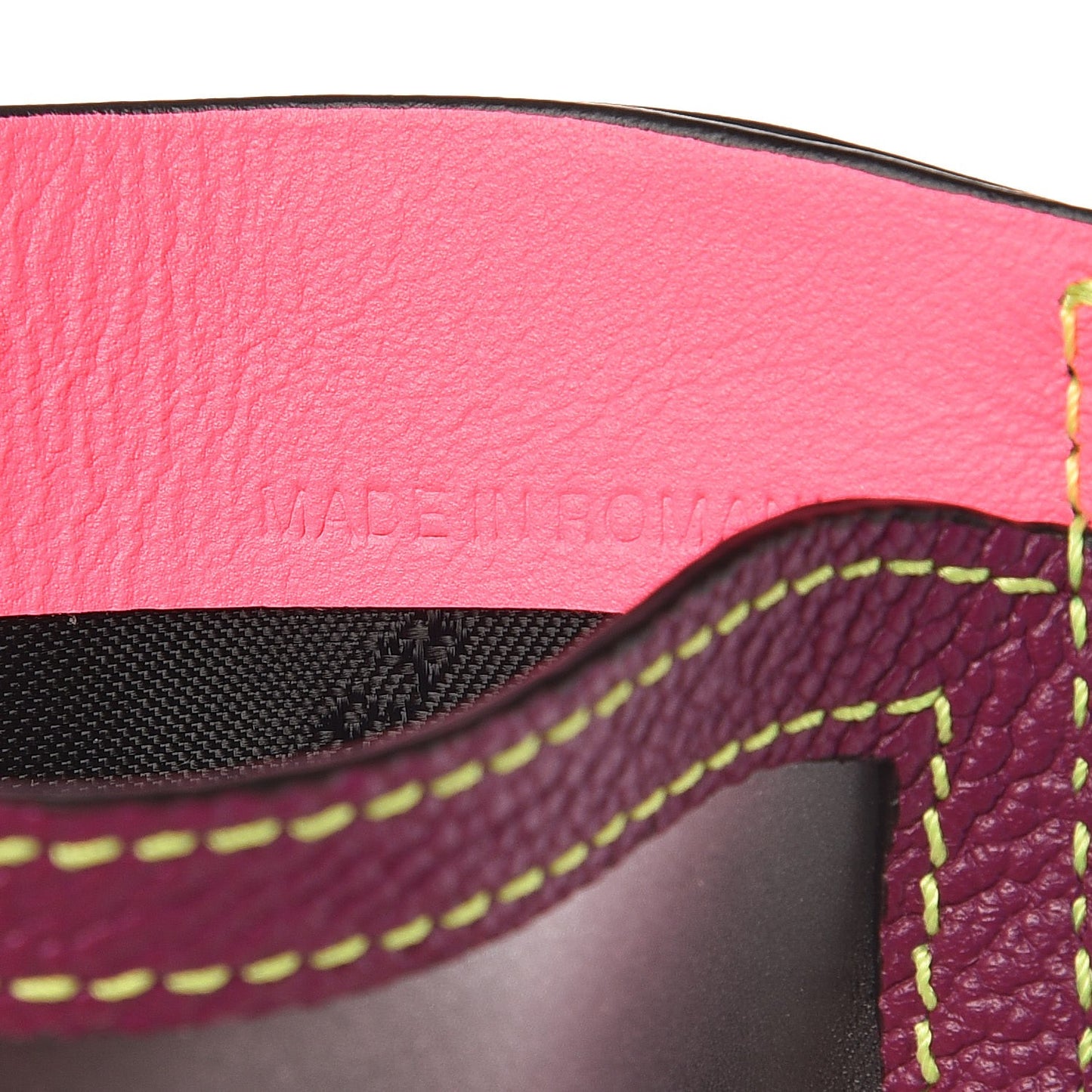 Soft Grain Calfskin Haymarket Check Izzy Card Case Dark Plum