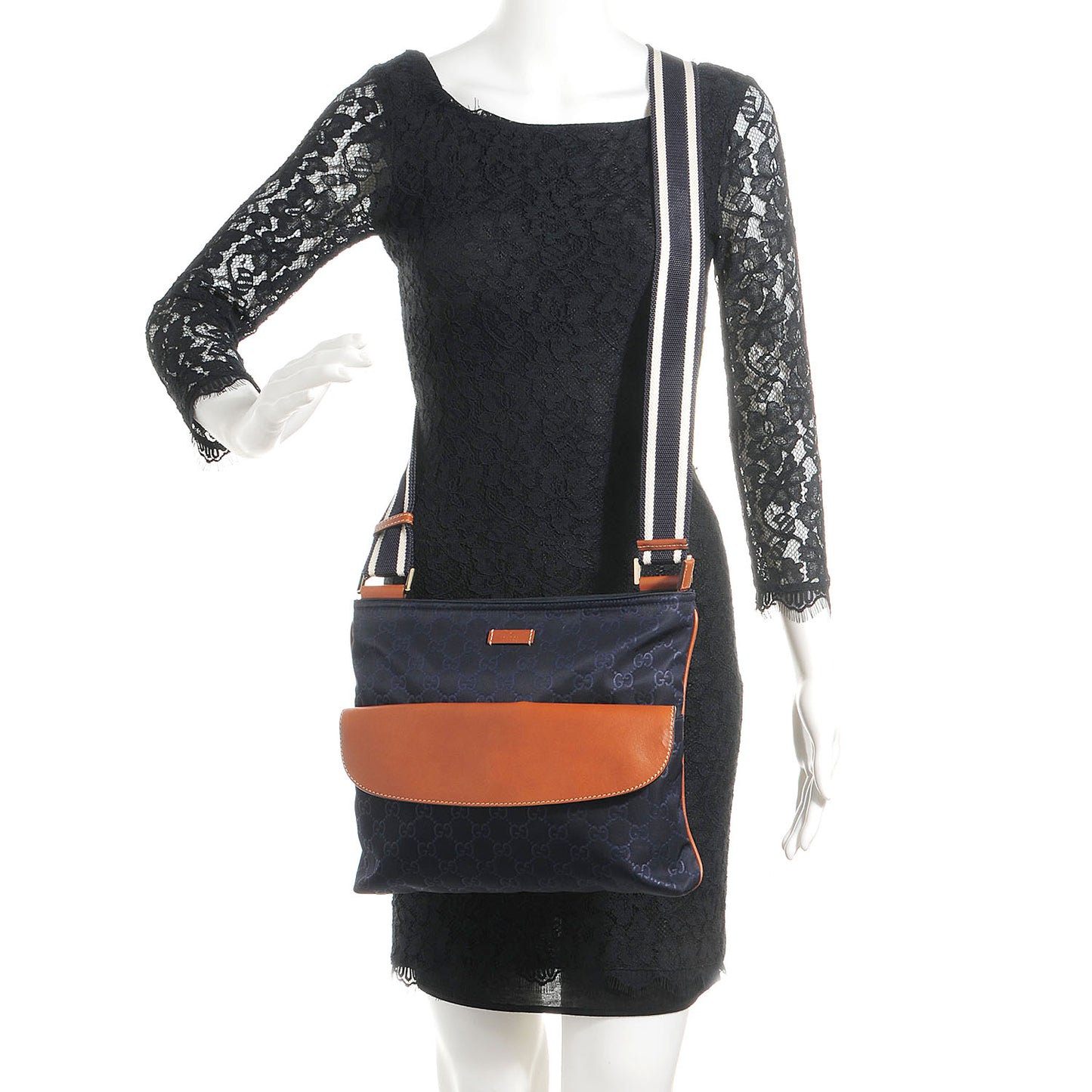 Nylon Monogram Small Messenger Bag Blue