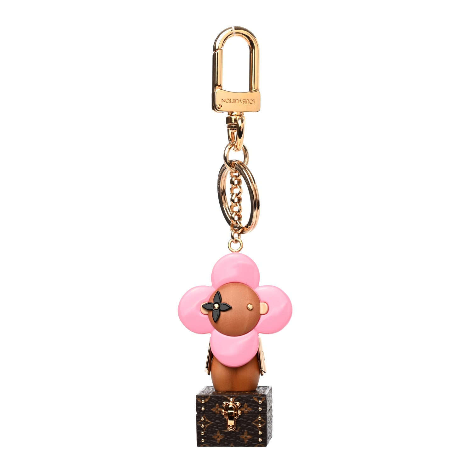 Louis Vuitton Resin Wood Vivienne Trunk VIP Bag Charm Key Holder Pink 1 of 5