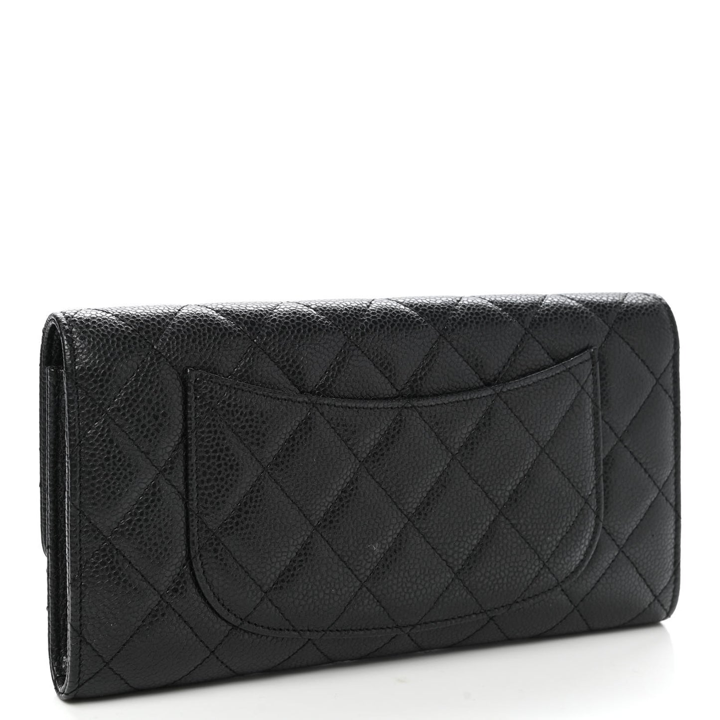 Caviar Quilted Travel Wallet Black