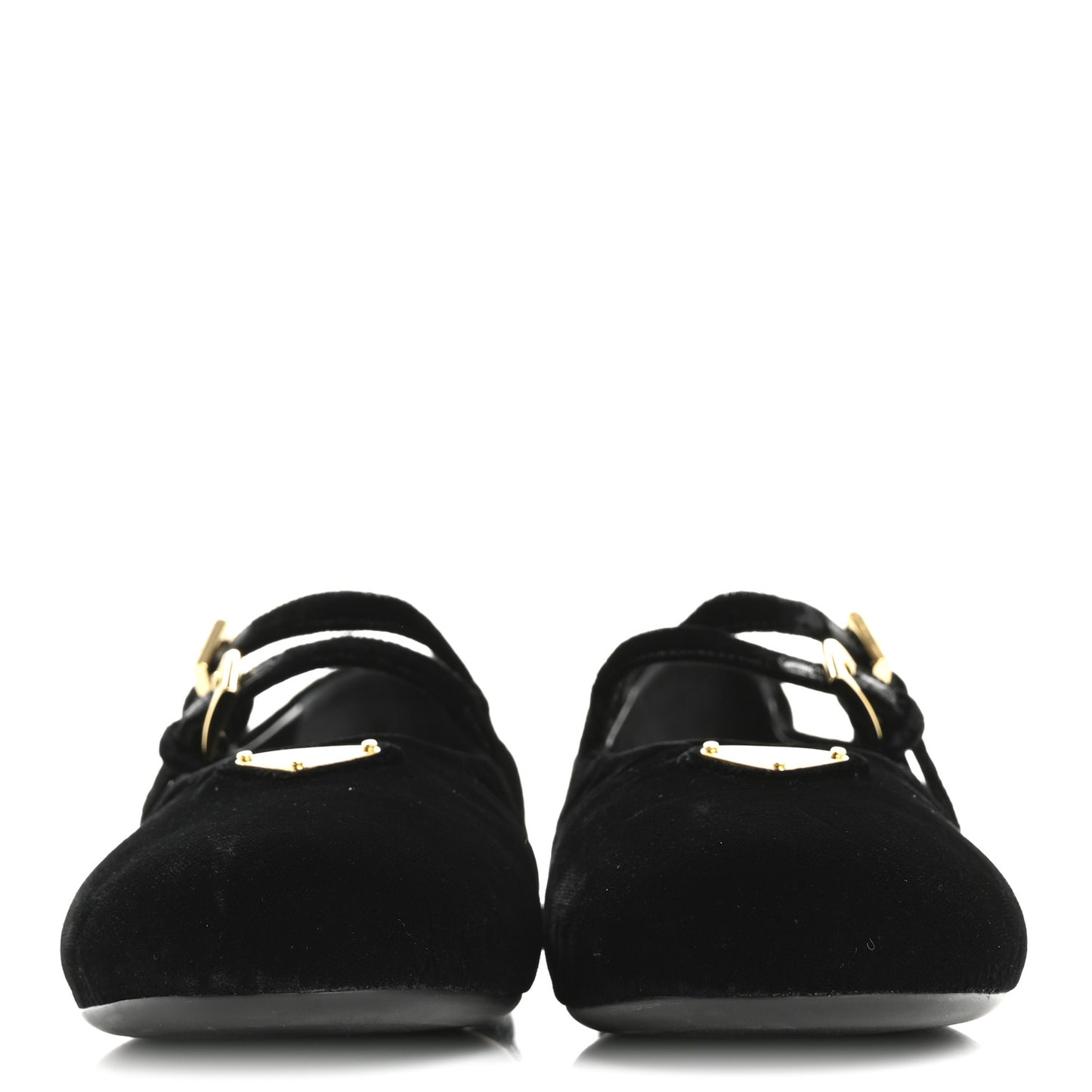 Velvet Ballerina Flats 38 Black