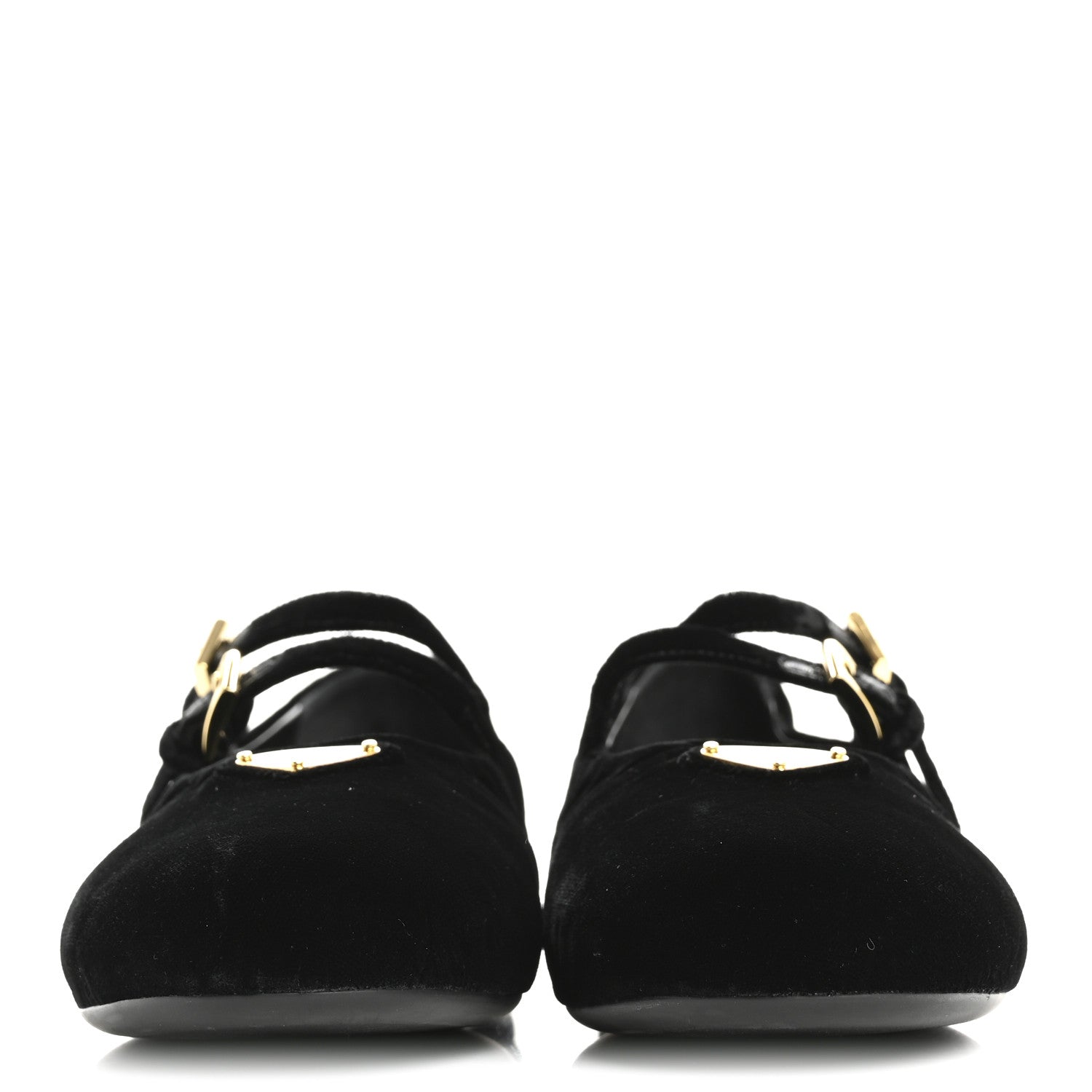 Prada Velvet Ballerina Flats 38 Black 3 of 9