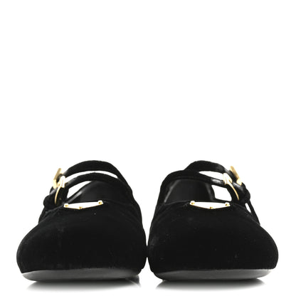 Prada Velvet Ballerina Flats 38 Black 3 of 9