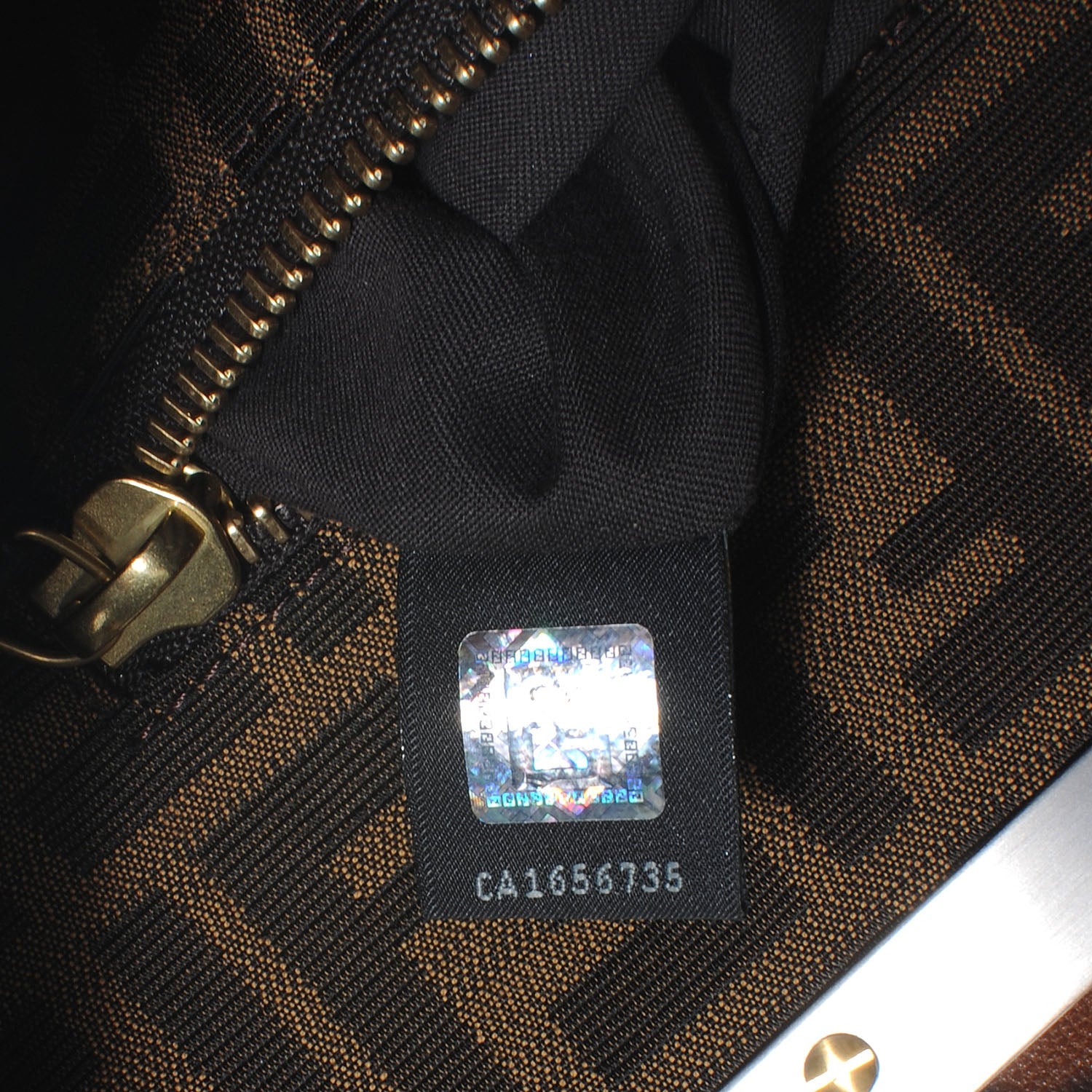 Fendi Goatskin Zucca Large Peekaboo Iconic Satchel Cuoio Tobacco Moro 8 of 9