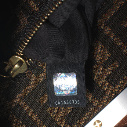 Fendi Goatskin Zucca Large Peekaboo Iconic Satchel Cuoio Tobacco Moro 8 of 9