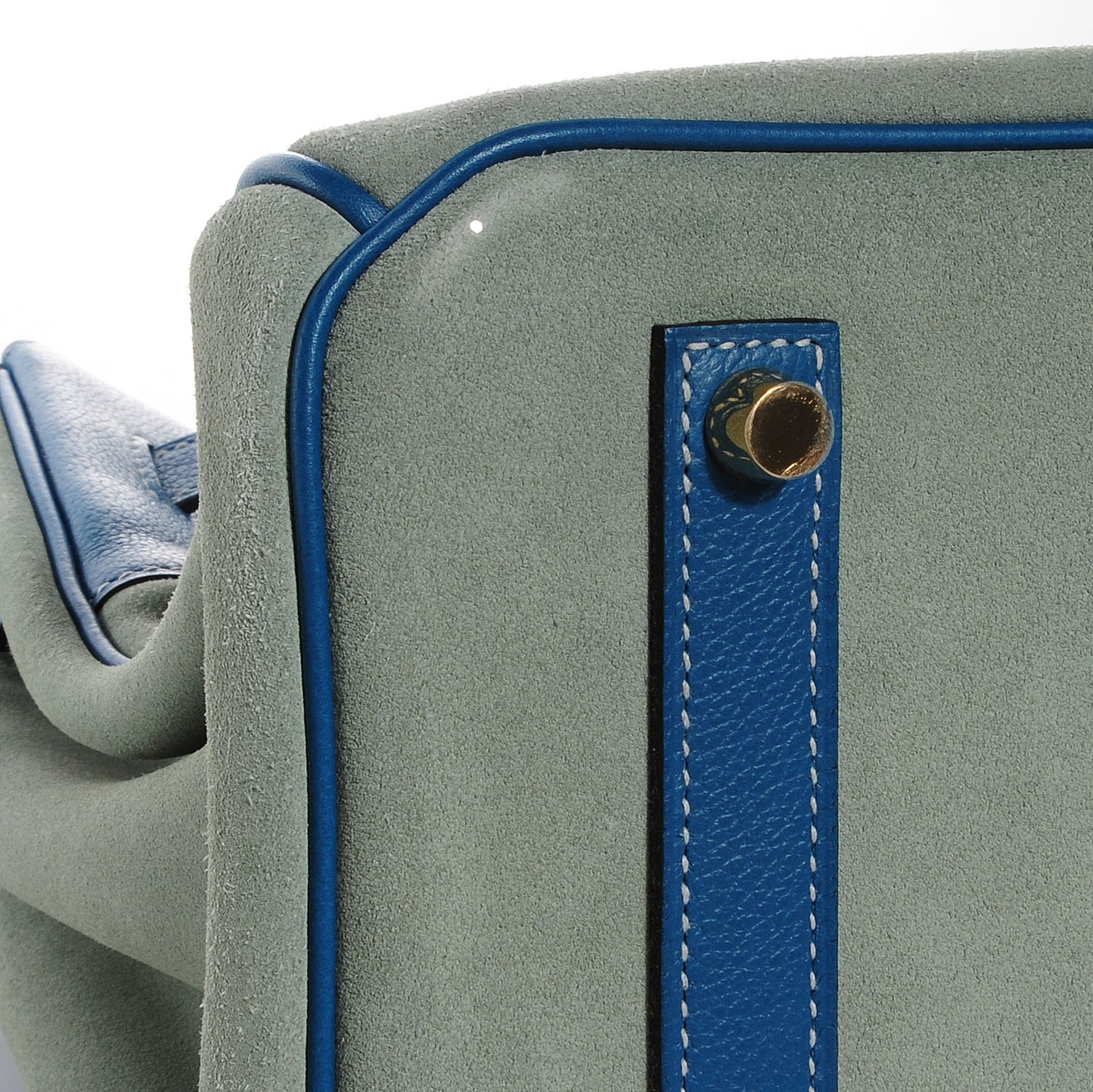 Veau Doblis Evergrain Grizzly Birkin 35 Bleu de Galice Ciel