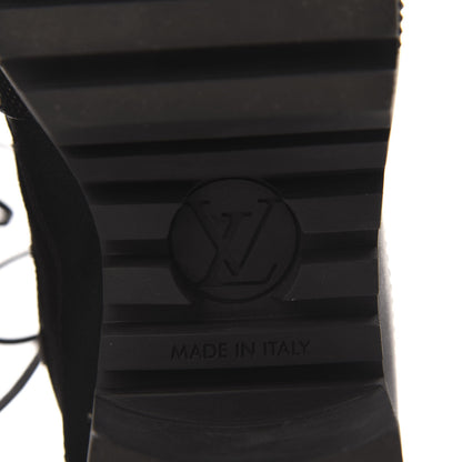 Louis Vuitton Suede Calfskin Monogram LV Black Heart Laureate Platform Desert Boots 38.5 Black 7 of 8