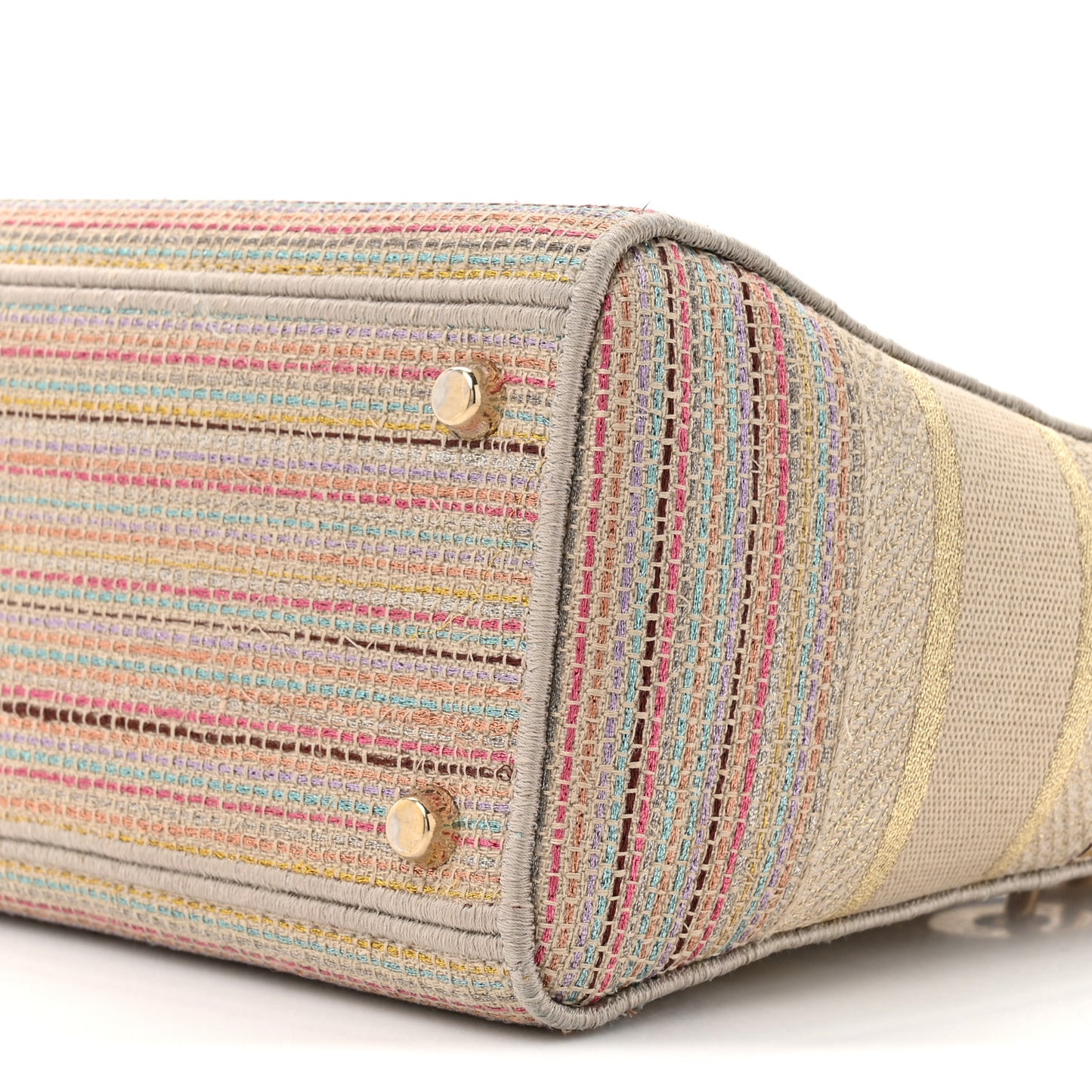 Canvas Embroidered Medium Lady D-Lite Beige Multicolor