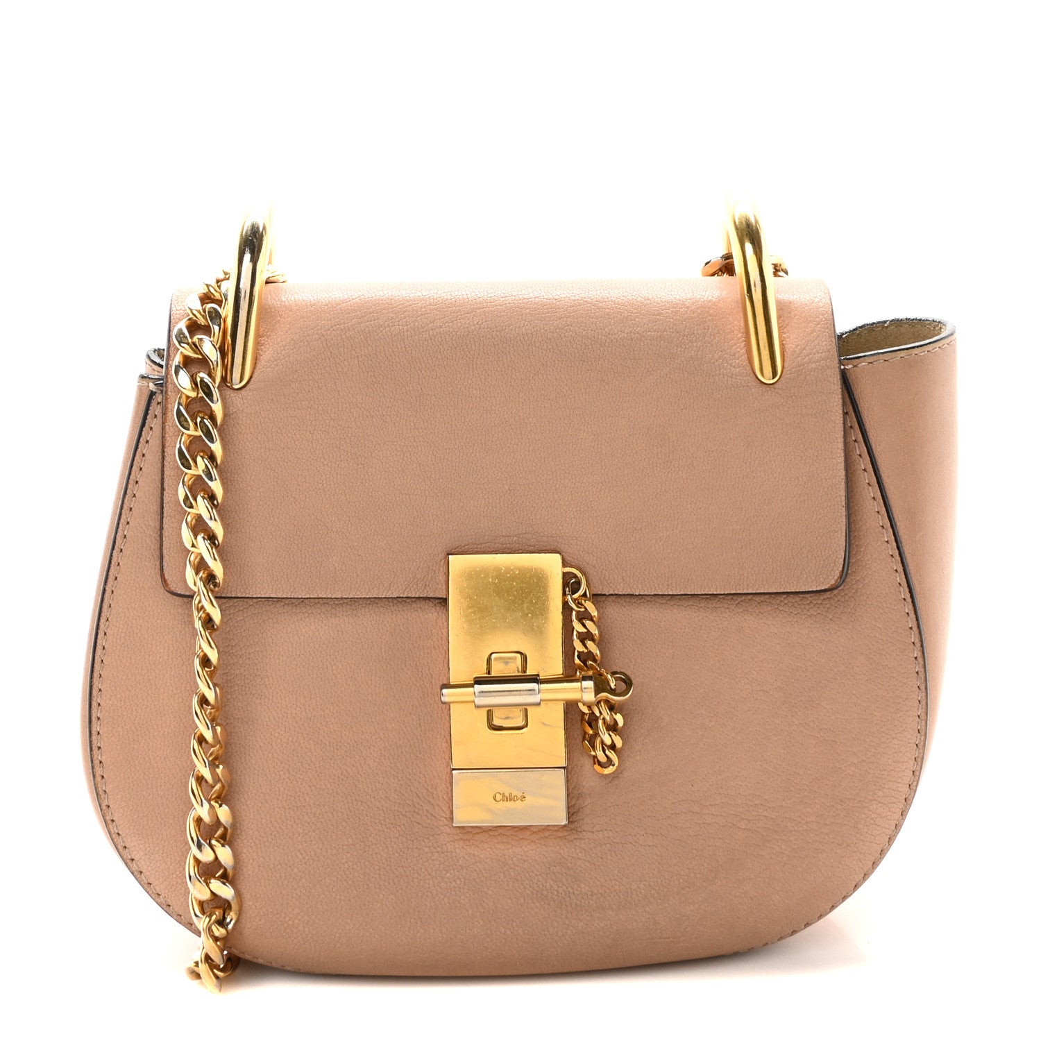 Chloe Grained Lambskin Mini Drew Shoulder Bag Biscotti Beige 1 of 10