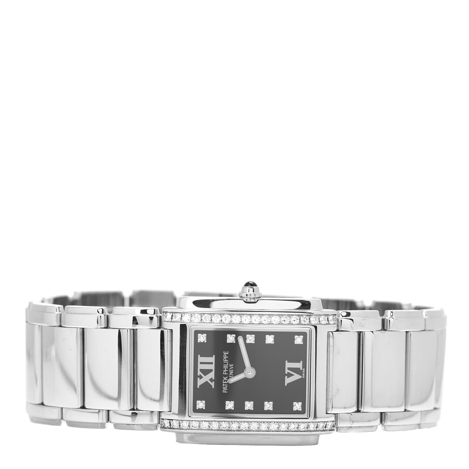 Patek Philippe Stainless Steel Diamond 25mm Twenty-4 Quartz Watch Black 4910/10A-001 2 of 4