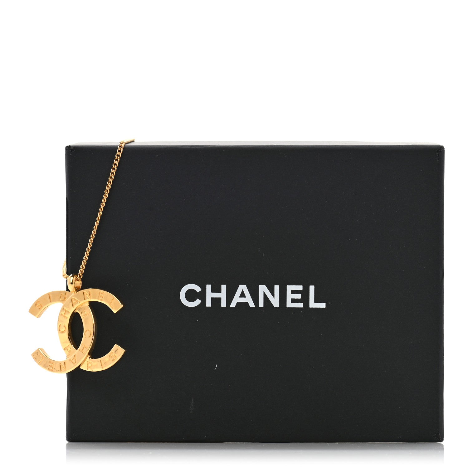 Chanel Metal CC Paris Button Necklace Gold 7 of 7