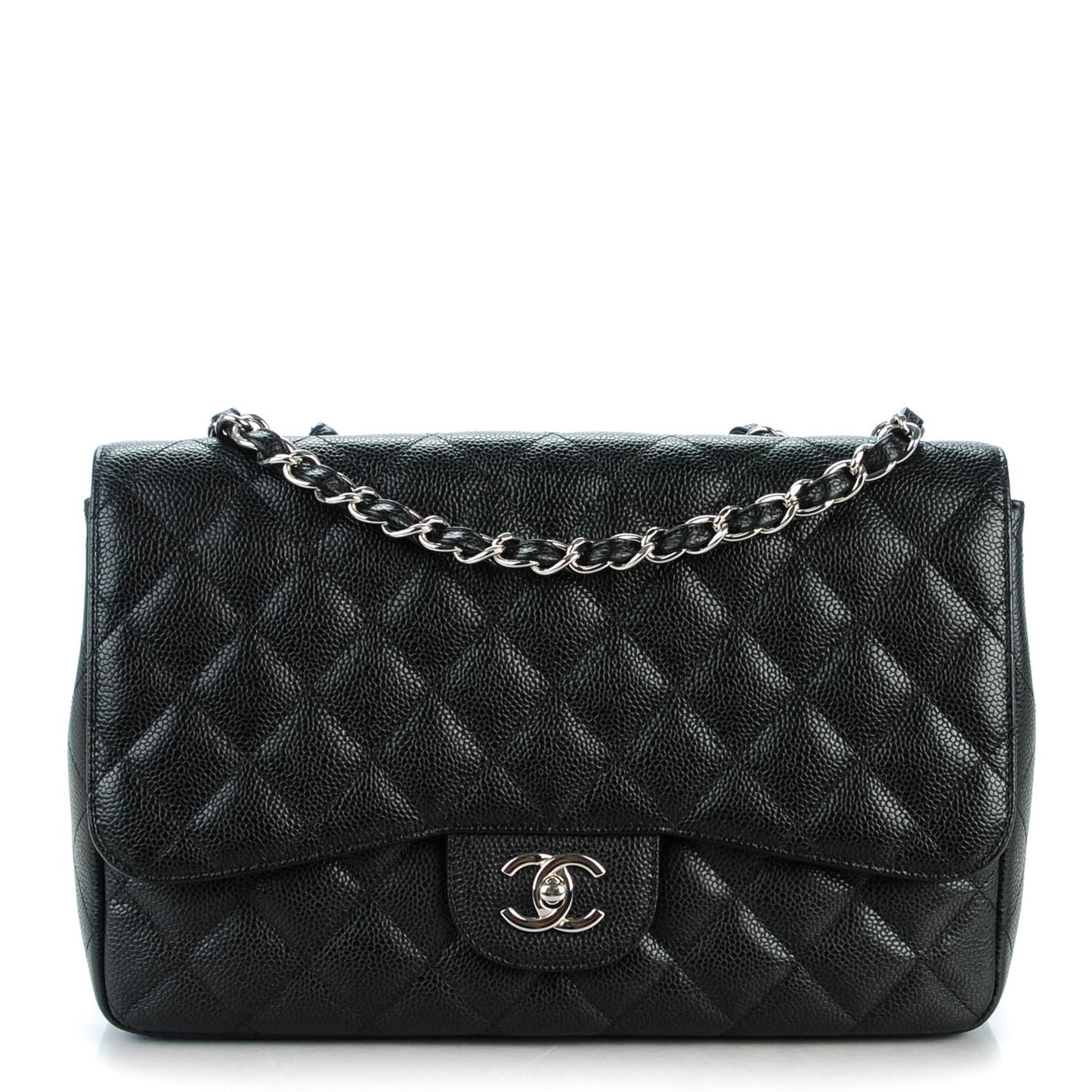 Caviar Quilted Jumbo Single Flap Black