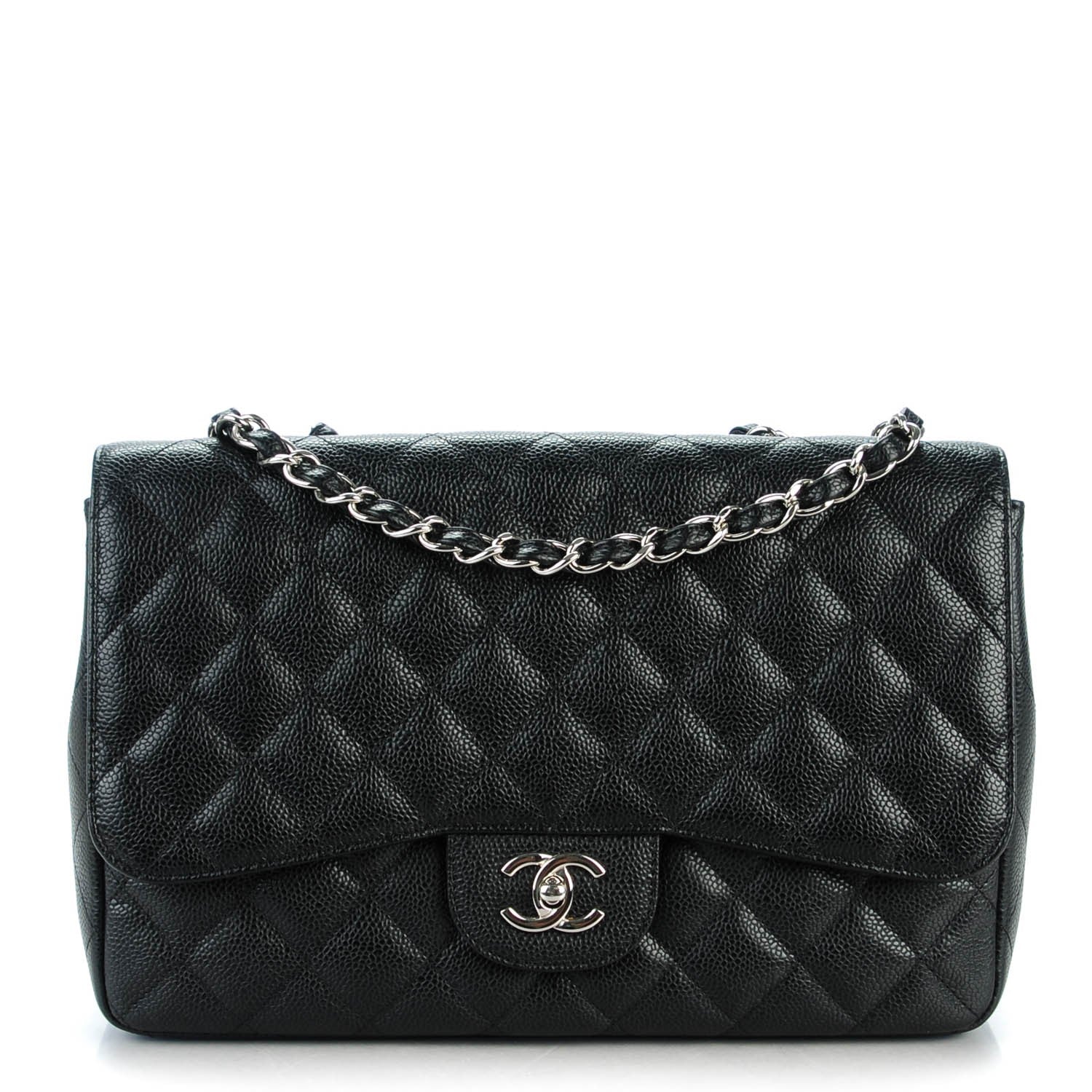 Chanel Caviar Quilted Jumbo Single Flap Black 1 of 8