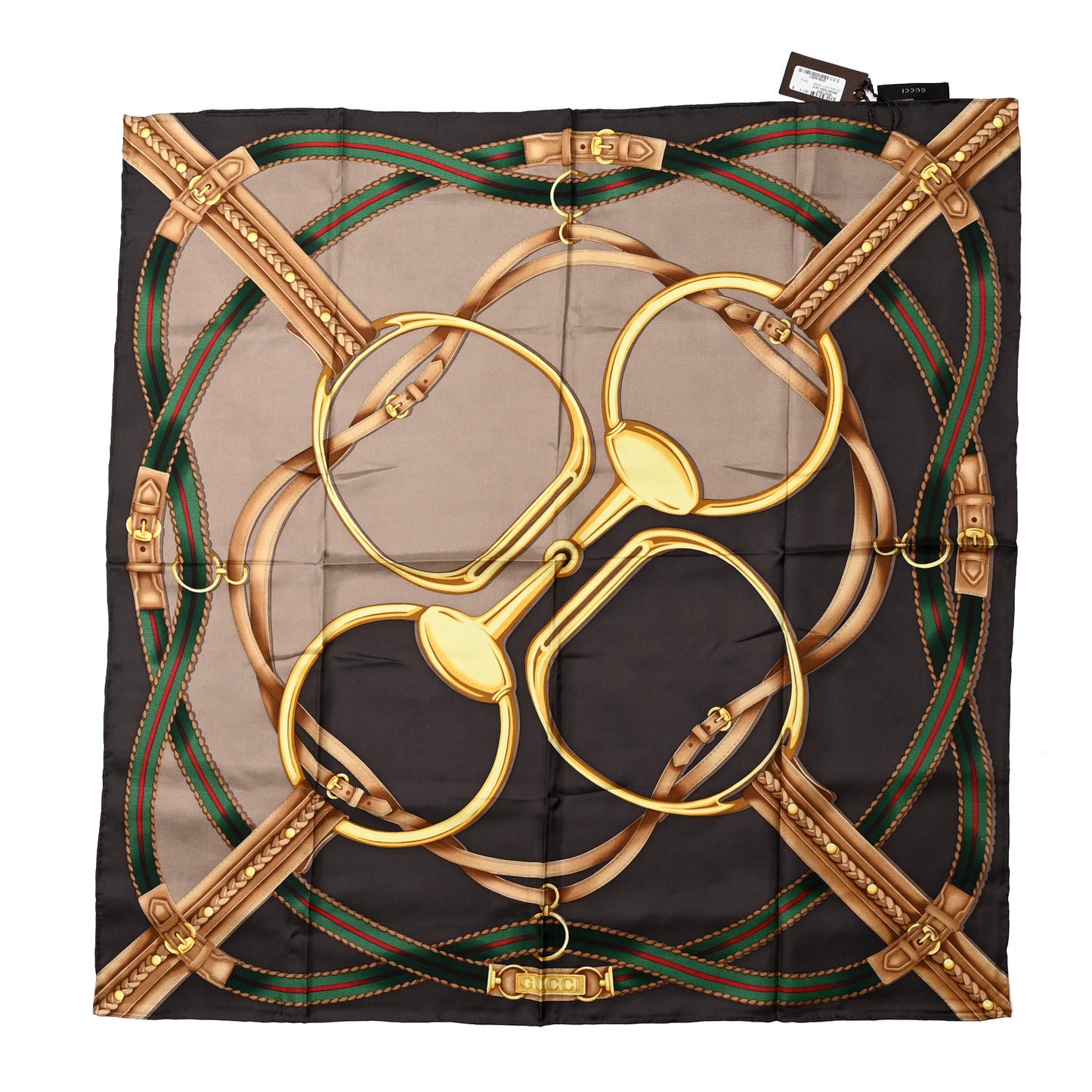 Silk Twill Horsebit Square Scarf