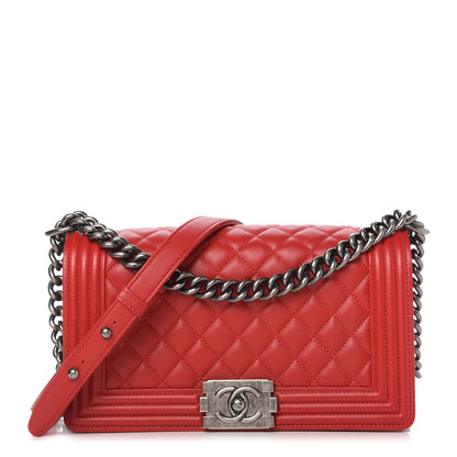 Chanel Lambskin Quilted Medium Boy Flap Red 1 of 10