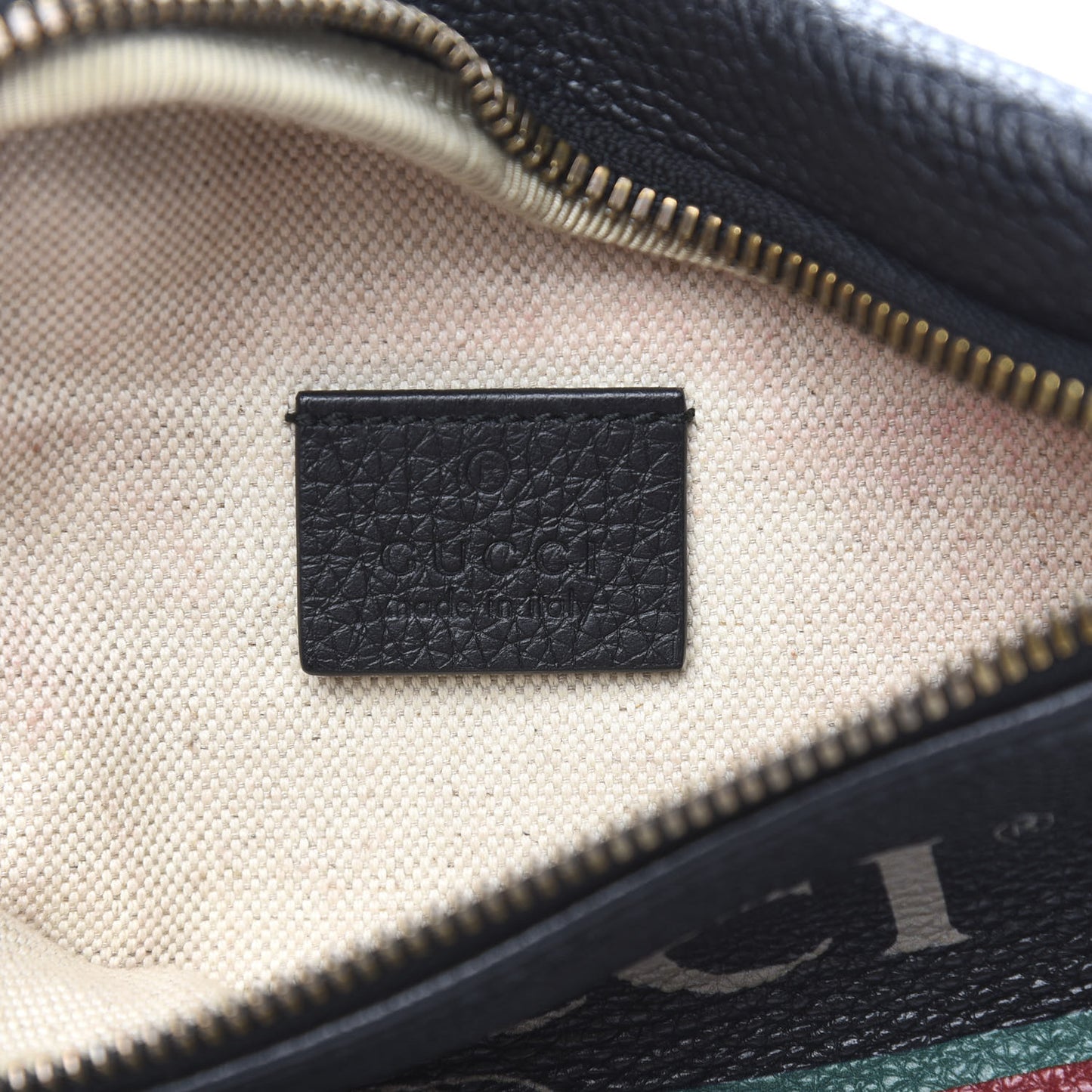 Grained Calfskin Small Logo Belt Bag Black