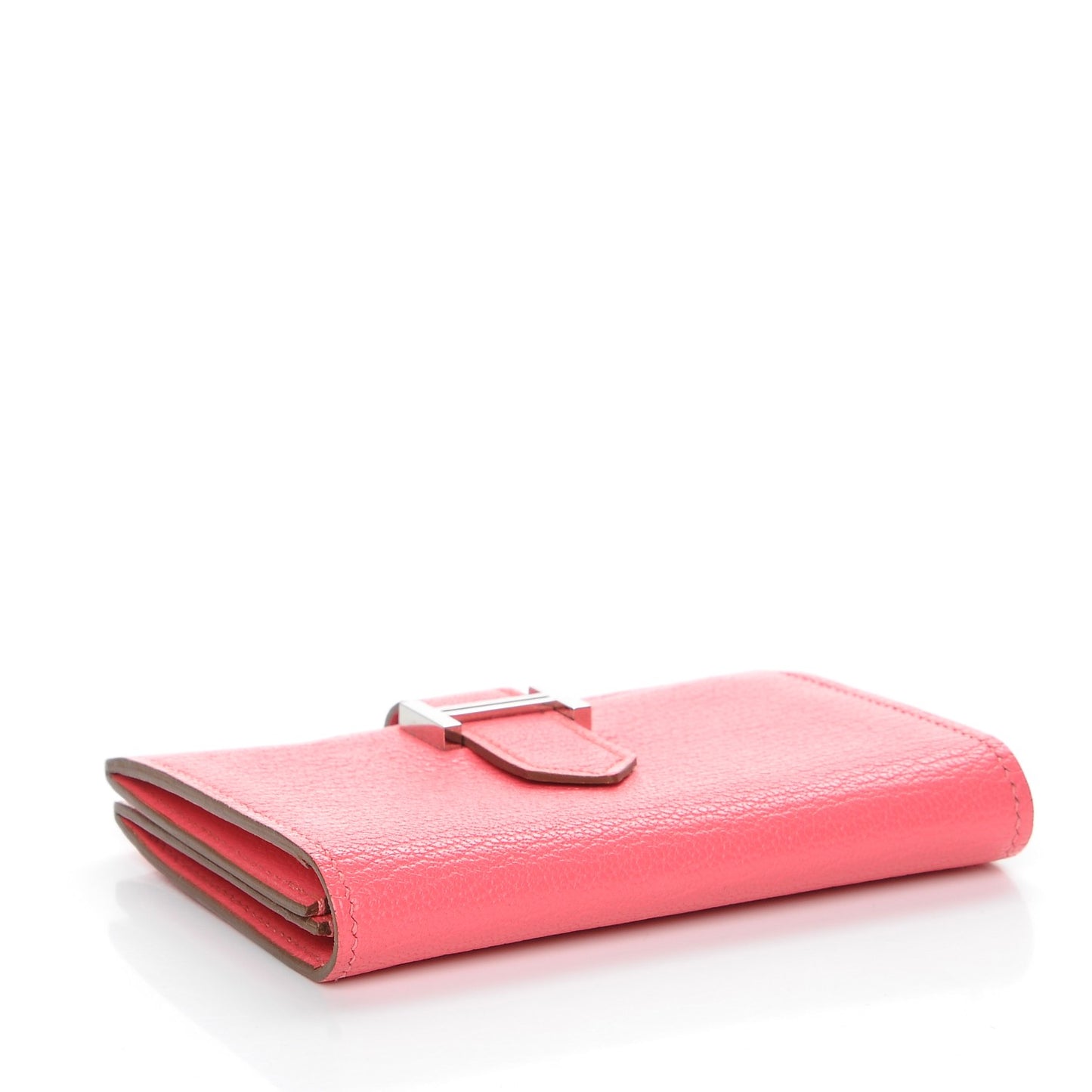 Chevre Mysore Bearn Card Holder Wallet Rose Lipstick