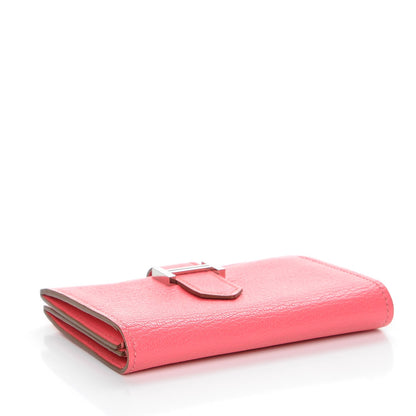 Hermes Chevre Mysore Bearn Card Holder Wallet Rose Lipstick 4 of 8