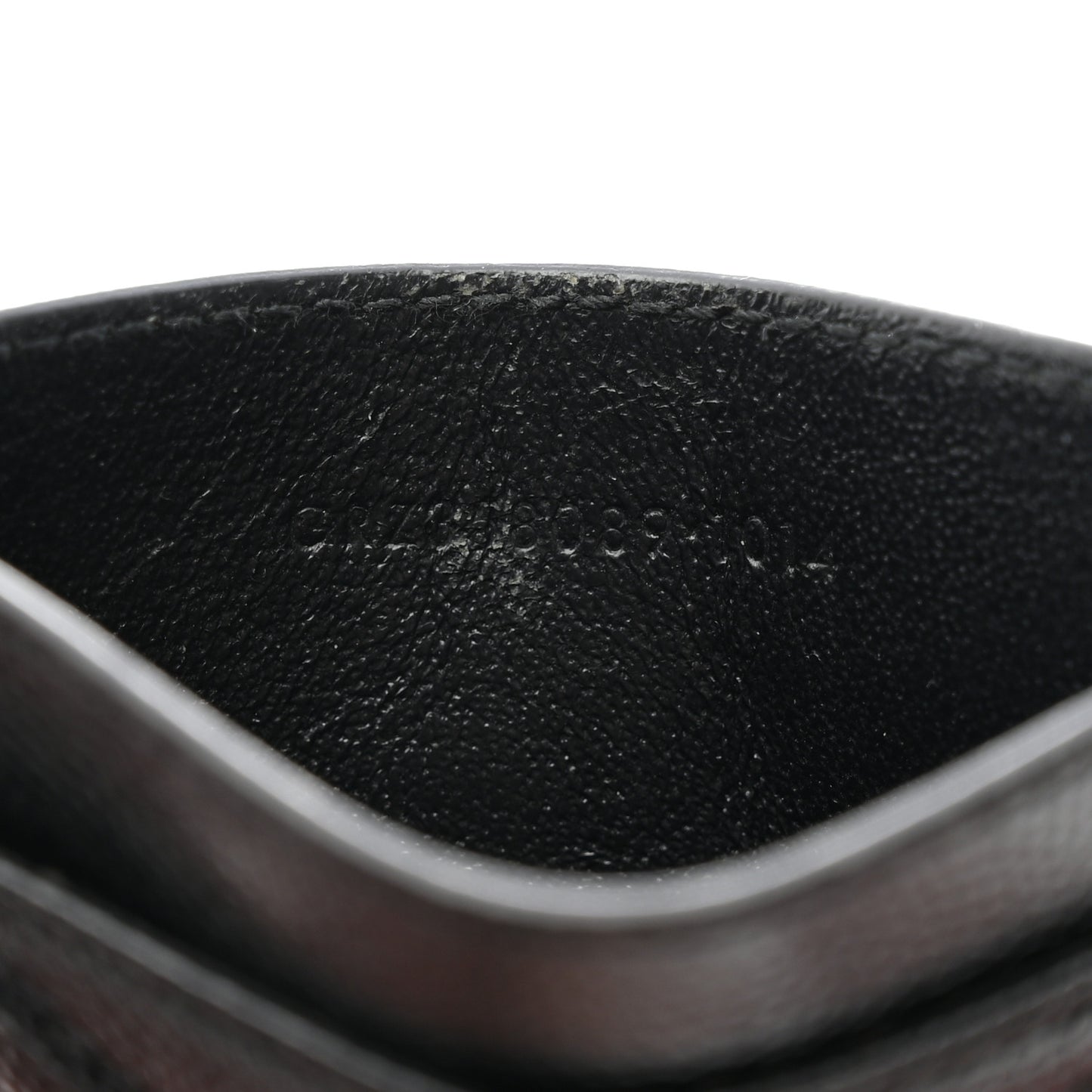 Grain De Poudre Matelasse Chevron Monogram Credit Card Case Black