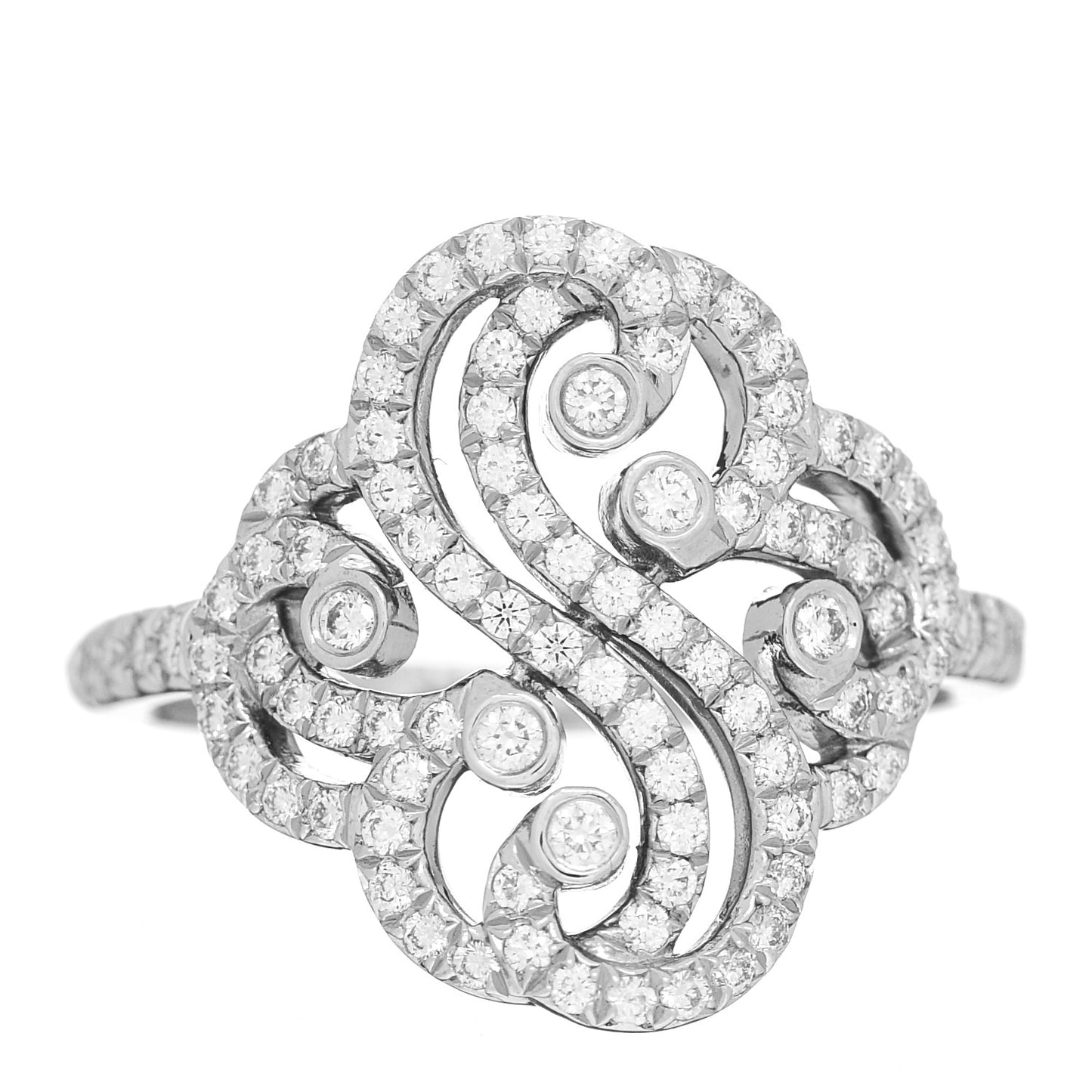 Platinum Diamond Enchant Double Heart Ring 52 6