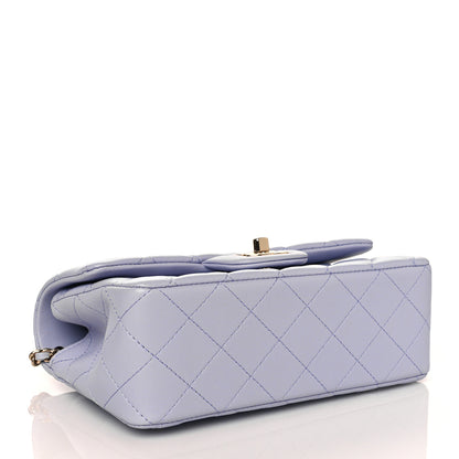 Chanel Lambskin Quilted Mini Top Handle Rectangular Flap Light Purple 4 of 11