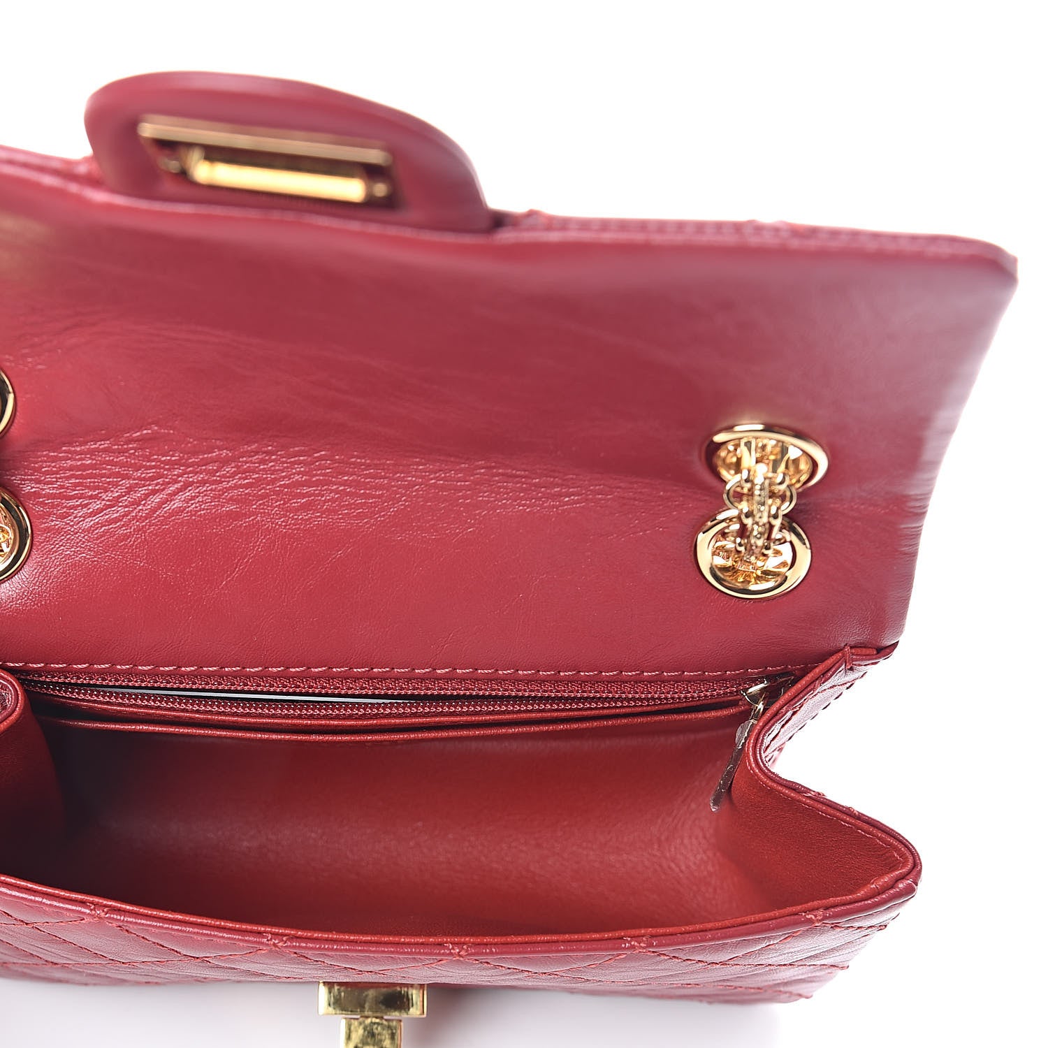 Chanel Aged Calfskin Quilted 2.55 Reissue Mini Flap Red 5 of 10