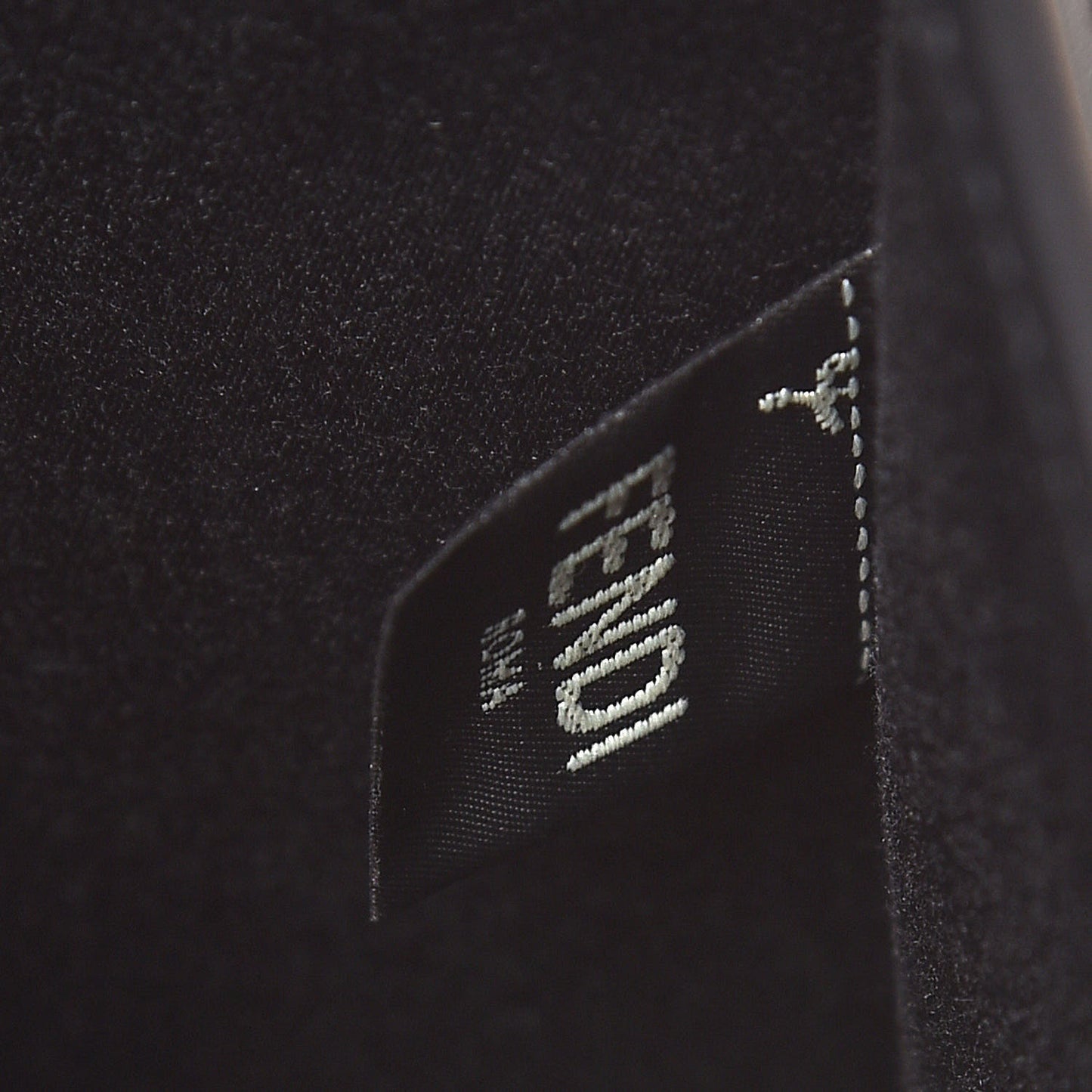 Glazed Fabric Vitello Century FF 1974 Stamp Patch Mini Peekaboo Defender Cover Mogano Panna Black